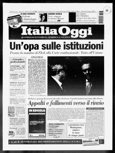 Italia oggi : quotidiano di economia finanza e politica